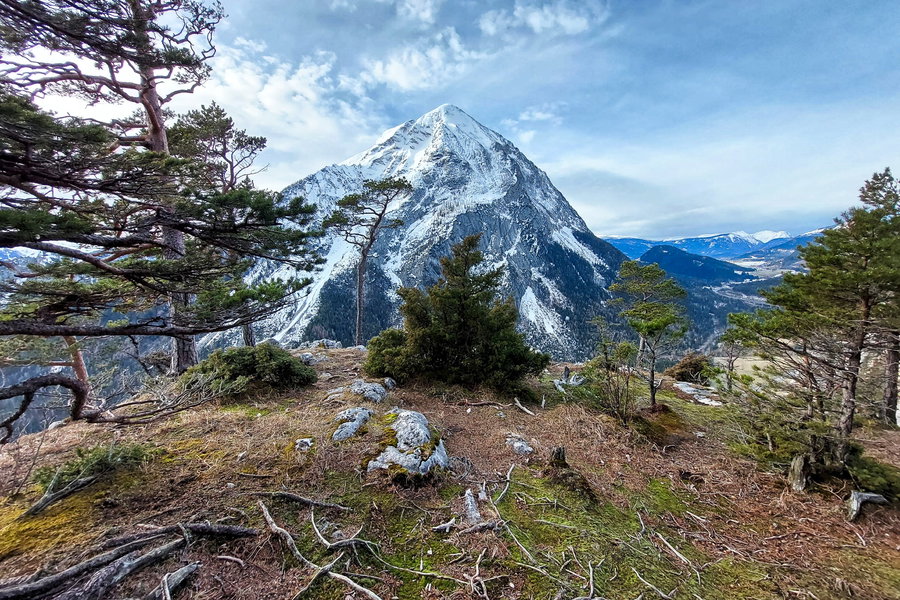 Aussichtspunkt Jungfrausturz mit Grimming-Blick. Foto: Alice Frischherz