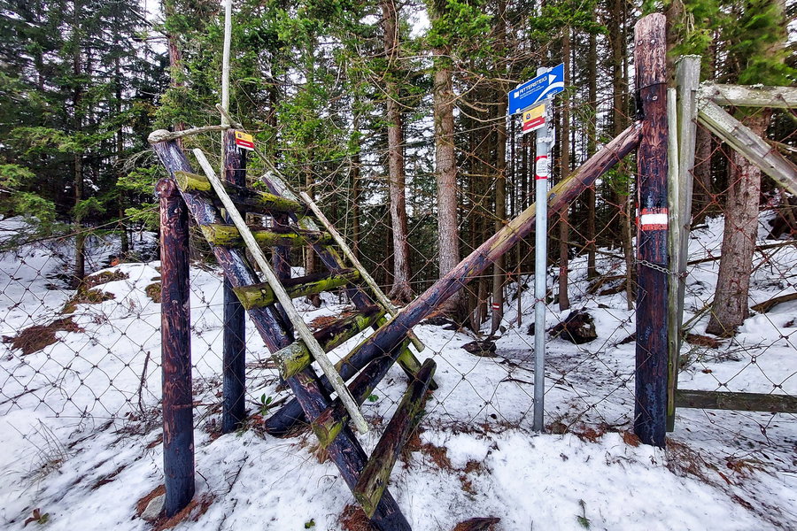 Zaunüberstieg an der Wegkreuzung. Foto: Alice Frischherz