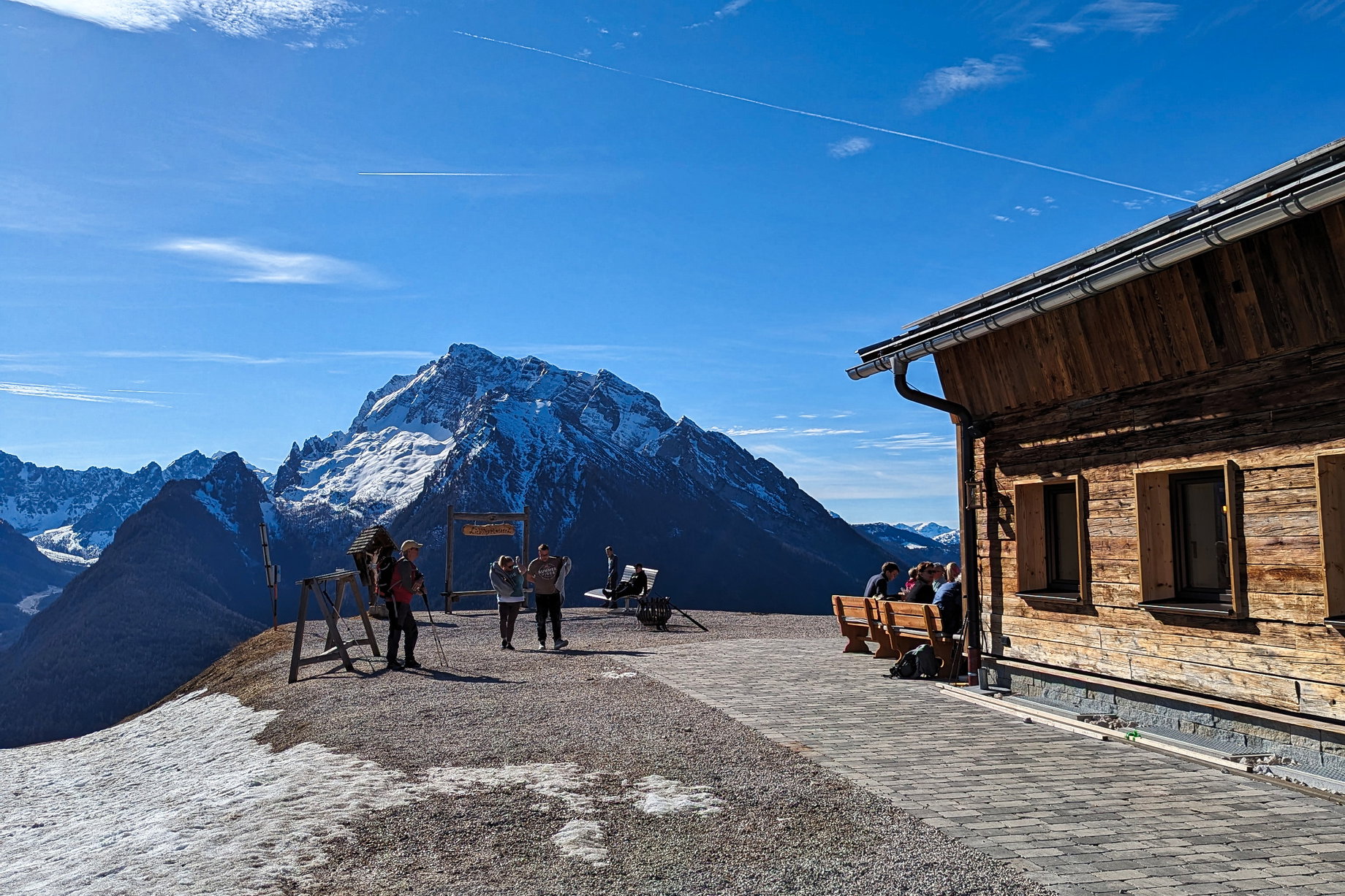 Angekommen mit Blick auf den Hochkalter. Foto: Maresa Brandner