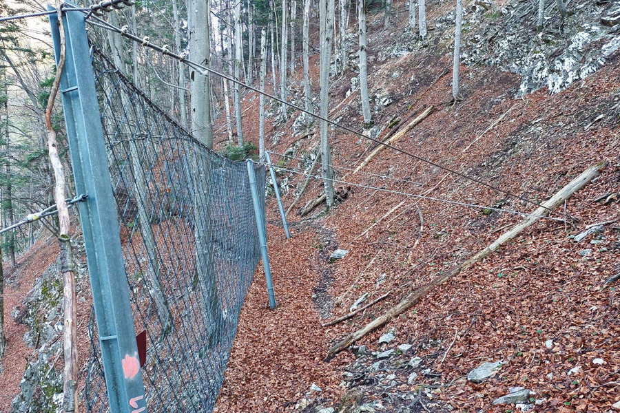 Passage mit Netzsicherungen am Jägersteig. Foto: Alice Frischherz