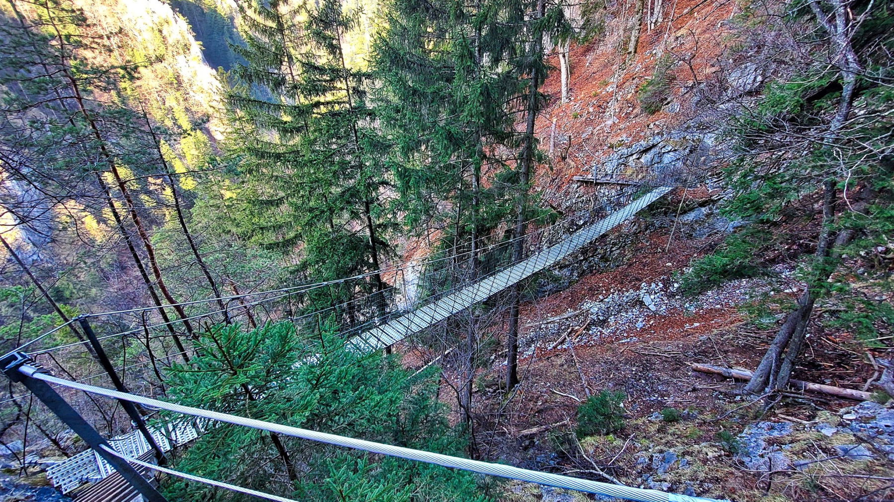 Hängebrücke am Ende des Jägersteigs. Foto: Alice Frischherz