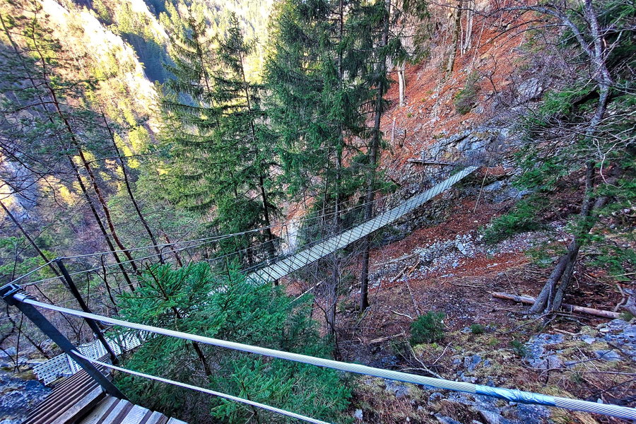 Hängebrücke am Ende des Jägersteigs. Foto: Alice Frischherz