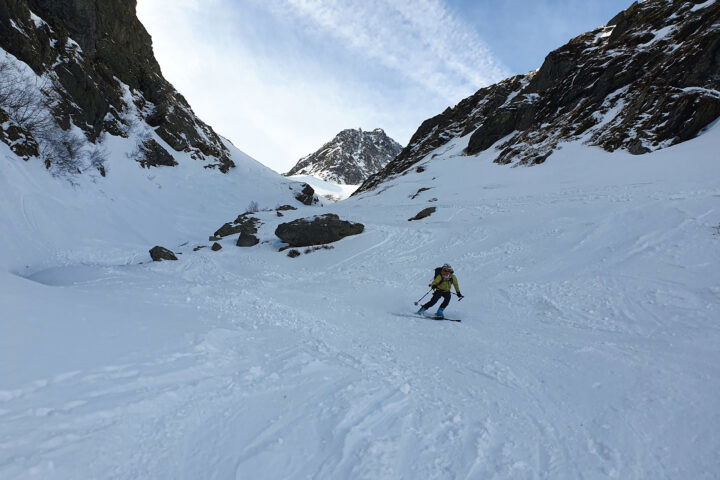 Die letzte Schlüsselstelle bei der Abfahrt im Steintal. Fotos: Niklas, POW AT
