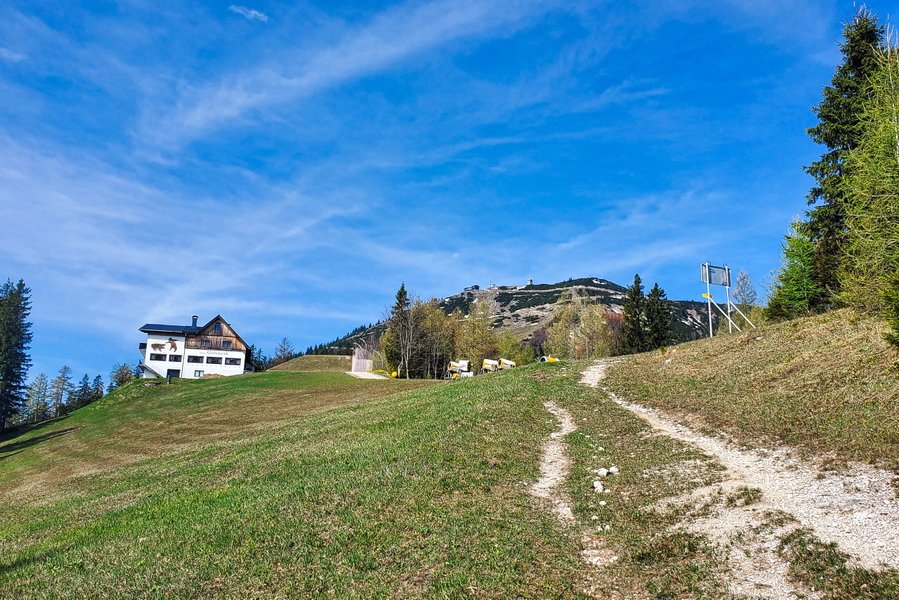 Blick zum „Bäreneck“ und auf den Gipfel der Gemeindealpe (mein erstes Ziel). Foto: Linda Prähauser