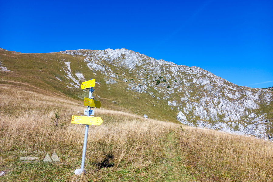 Zlackensattel (1.746 Meter). Links geht´s zum Hochschwab, rechts nach Seewiesen. Geradeaus zum Feistringstein. Foto: Martina Friesenbichler