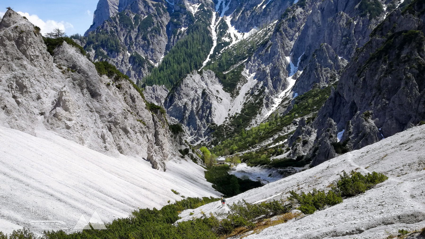 Von der Gsengscharte kann man schon die Haindlkarhütte sehen! Foto: Anna, POW AT