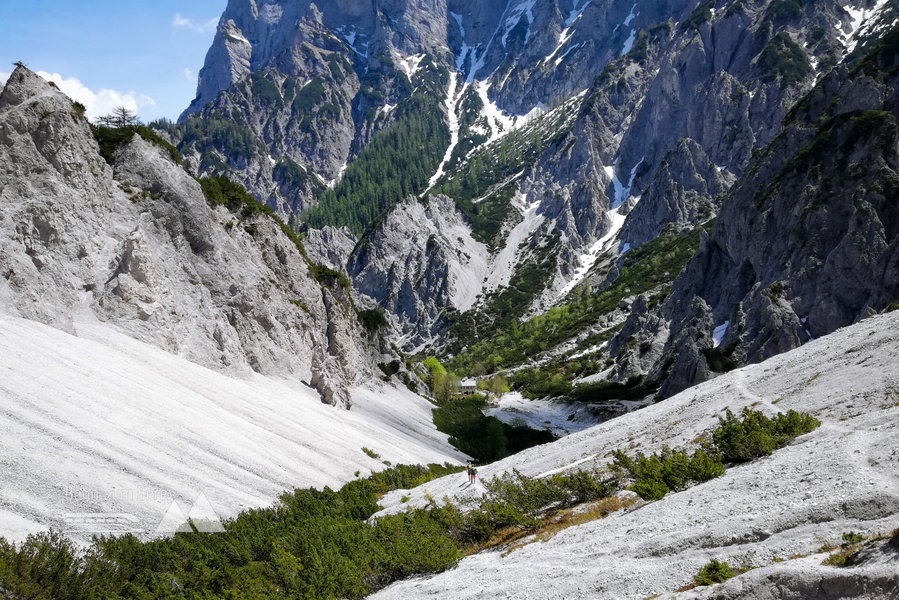 Von der Gsengscharte kann man schon die Haindlkarhütte sehen! Foto: Anna, POW AT