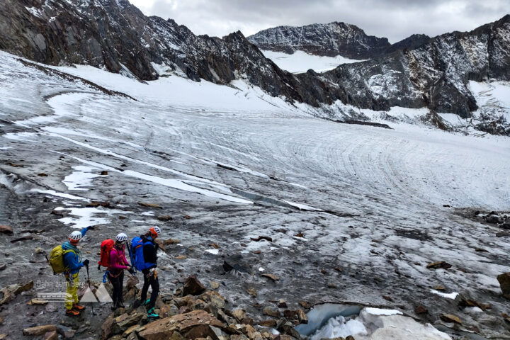 Anfang und Ende der Strecke am Gletscher. Foto: Simon Widy