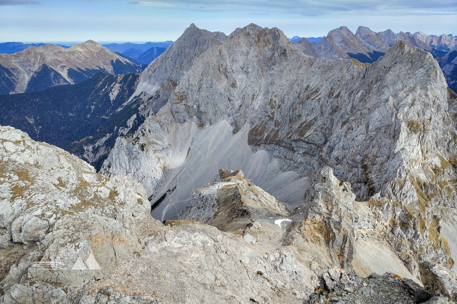 Blick auf den Abstiegsweg durchs Dammkar. Foto: Simon Widy