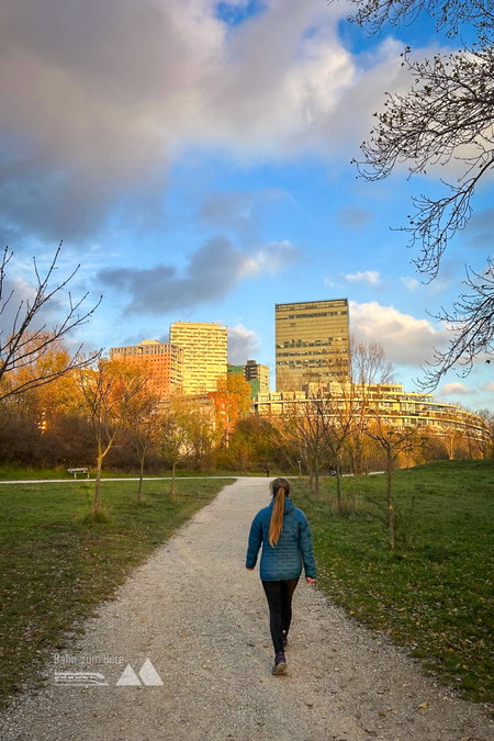 Angekommen am Wienerberg bei Sonnenuntergang. Foto: Lisa, POW AT