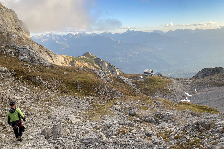 Im letzten Licht zurück zum Guttenberghaus. Foto: Christian Heuegger-Zirm