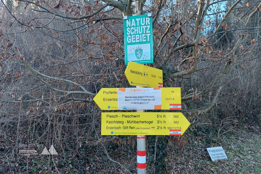 Wanderwegweiser Stübing. Foto: Alice Frischherz