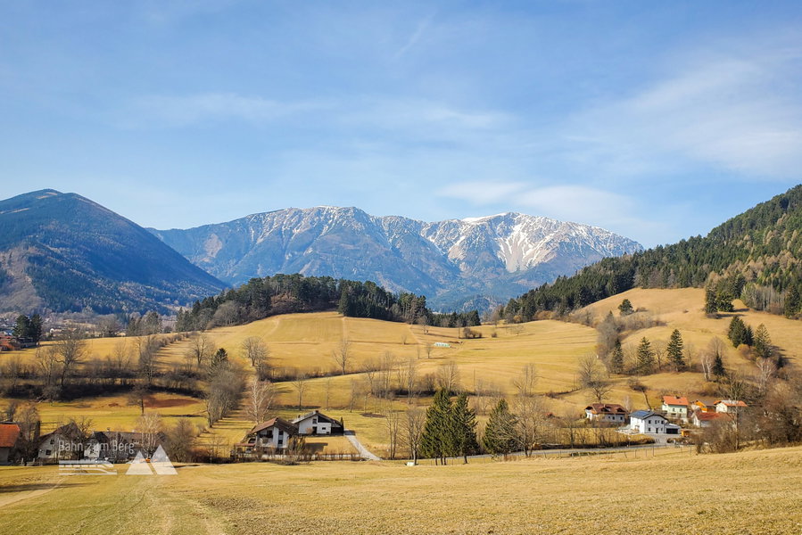 Ein kurzer Blick zurück Richtung Schneeberg während ich das Feld überquere. Foto: Linda Prähauser
