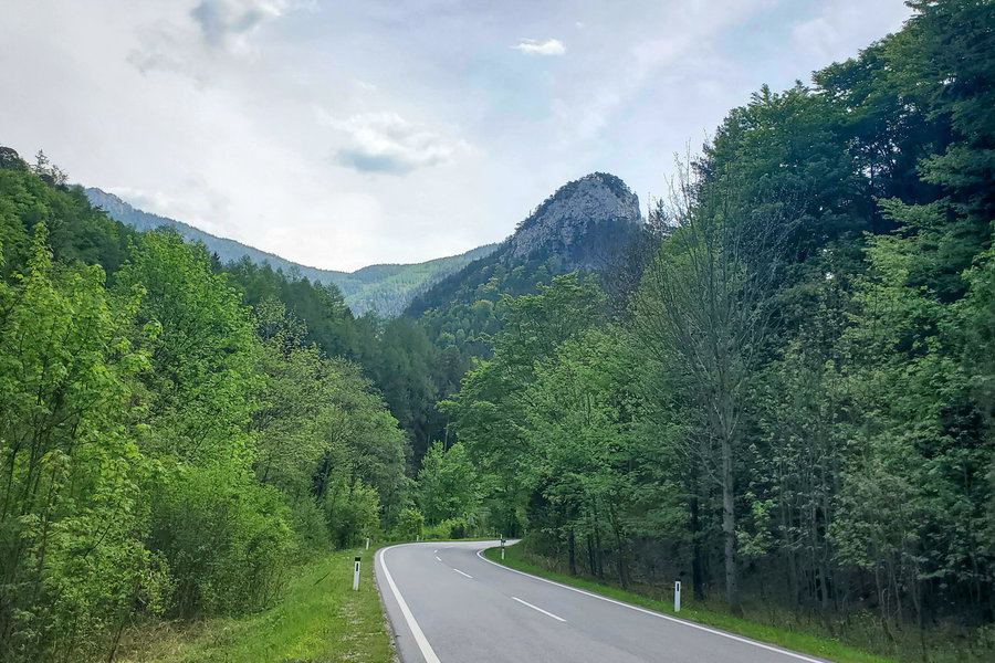 Auch der unangenehmste Teil der Tour – der Weg vom Weichentalhaus zum 1. Wiener Wasserleitungsweg auf der B27 – hat ein Foto verdient. Foto: Linda Prähauser