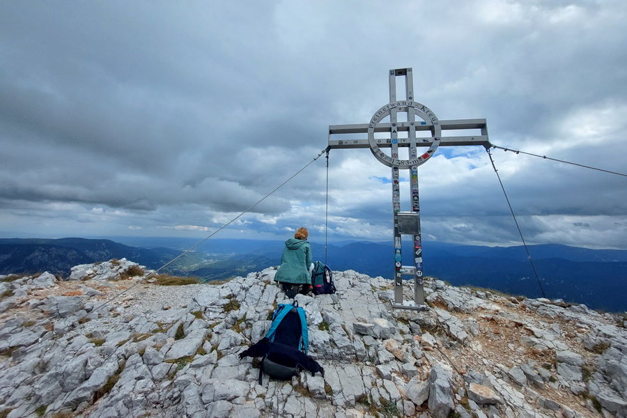 Das Preinerwandkreuz haben wir für uns allein. Foto: Alice Frischherz