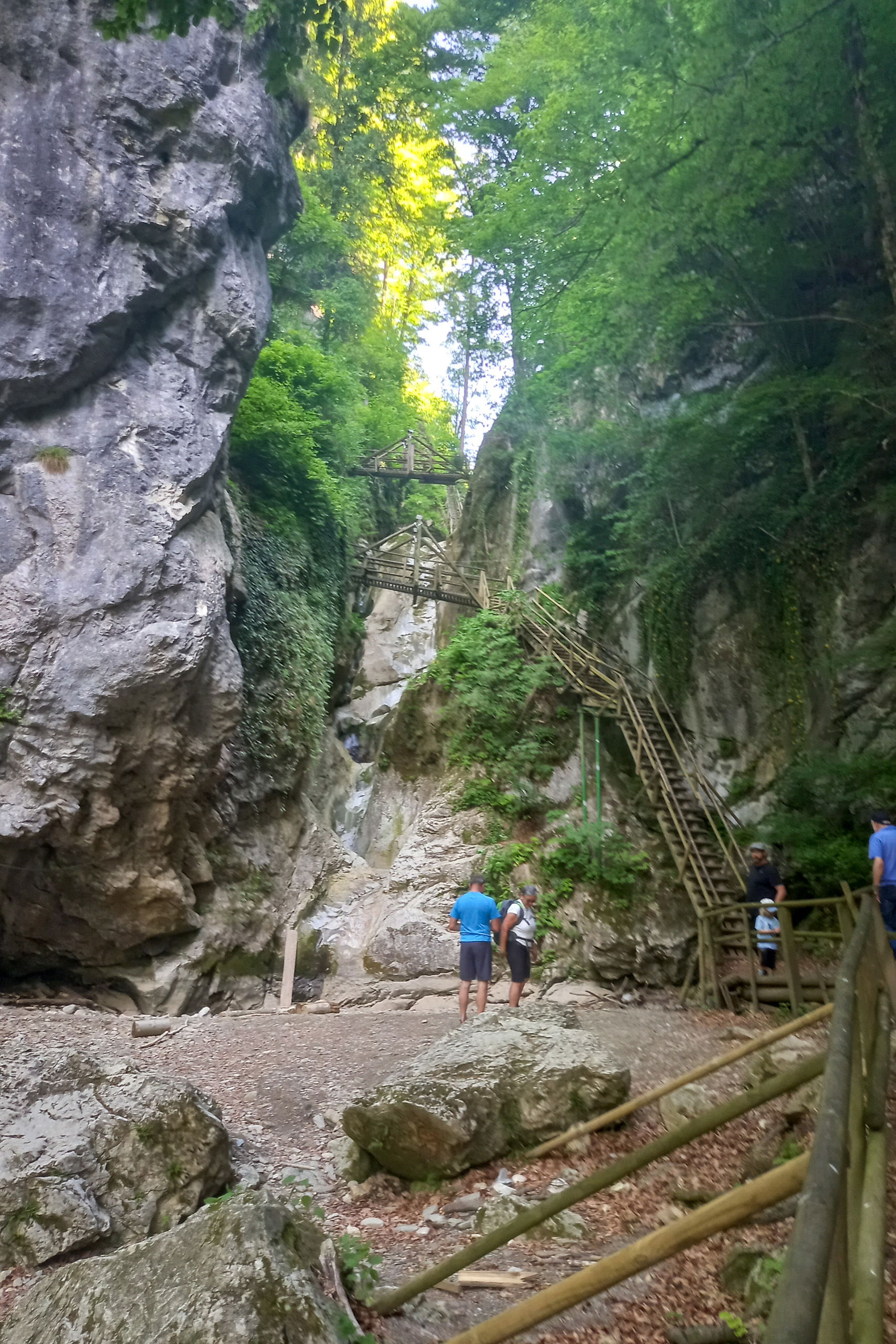 In der Klamm; Klammausstieg mit Wegweisern. Fotos: Martina Friesenbichler