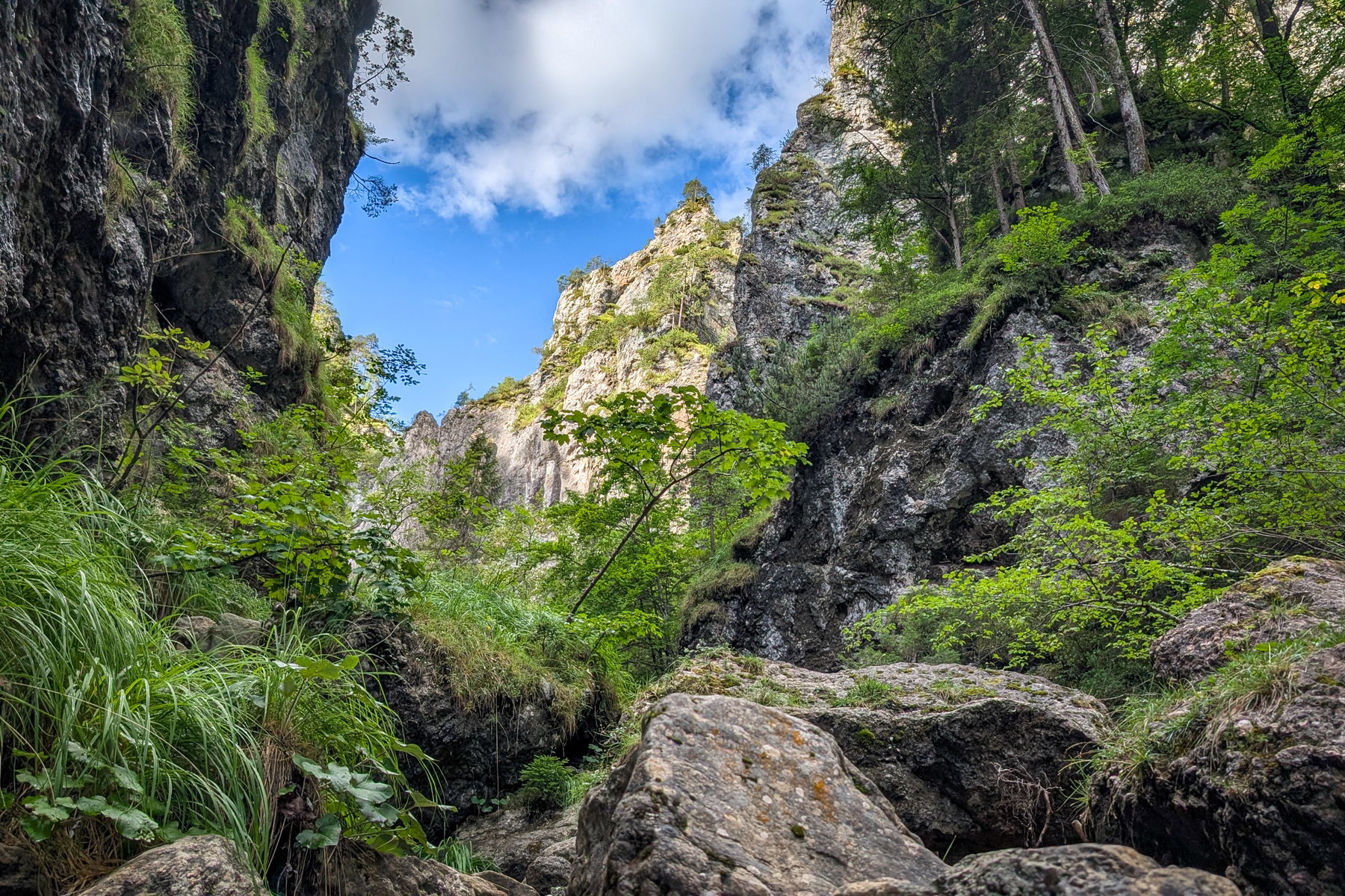 Blockkletterei in der hinteren Geißlochklamm. Foto: Martin Heppner