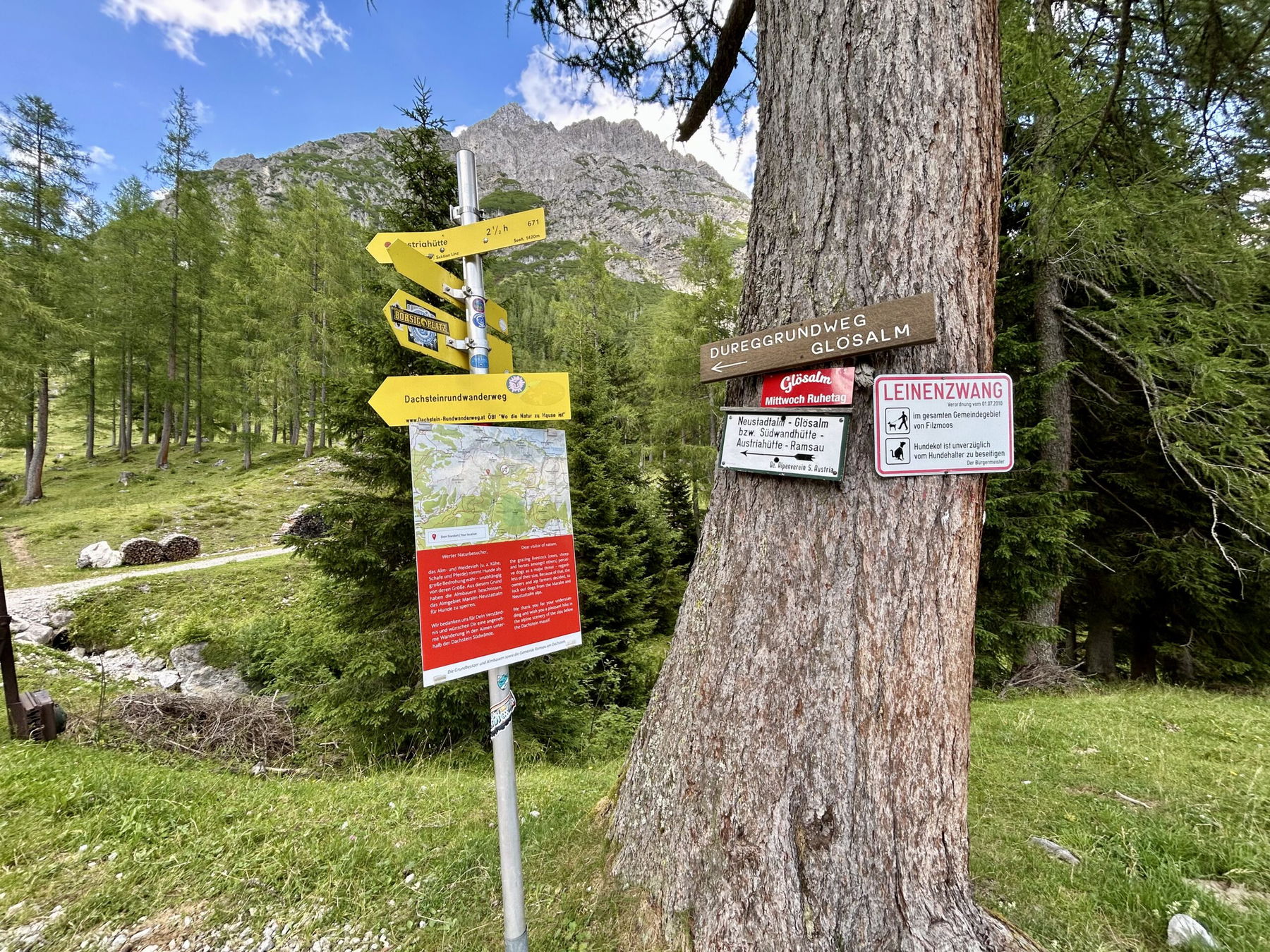 Die Glösalm ist schon angeschrieben. Foto Veronika Schöll