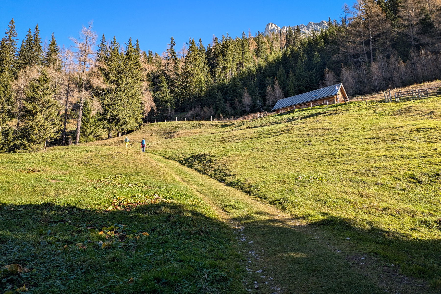 Vorbei an der Handlalm, …