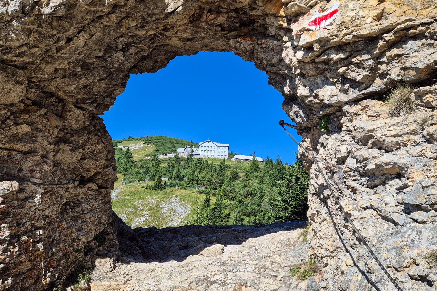 Am Start vom Törlweg blicke ich nochmal zurück zum Ottohaus. Foto: Linda Prähauser