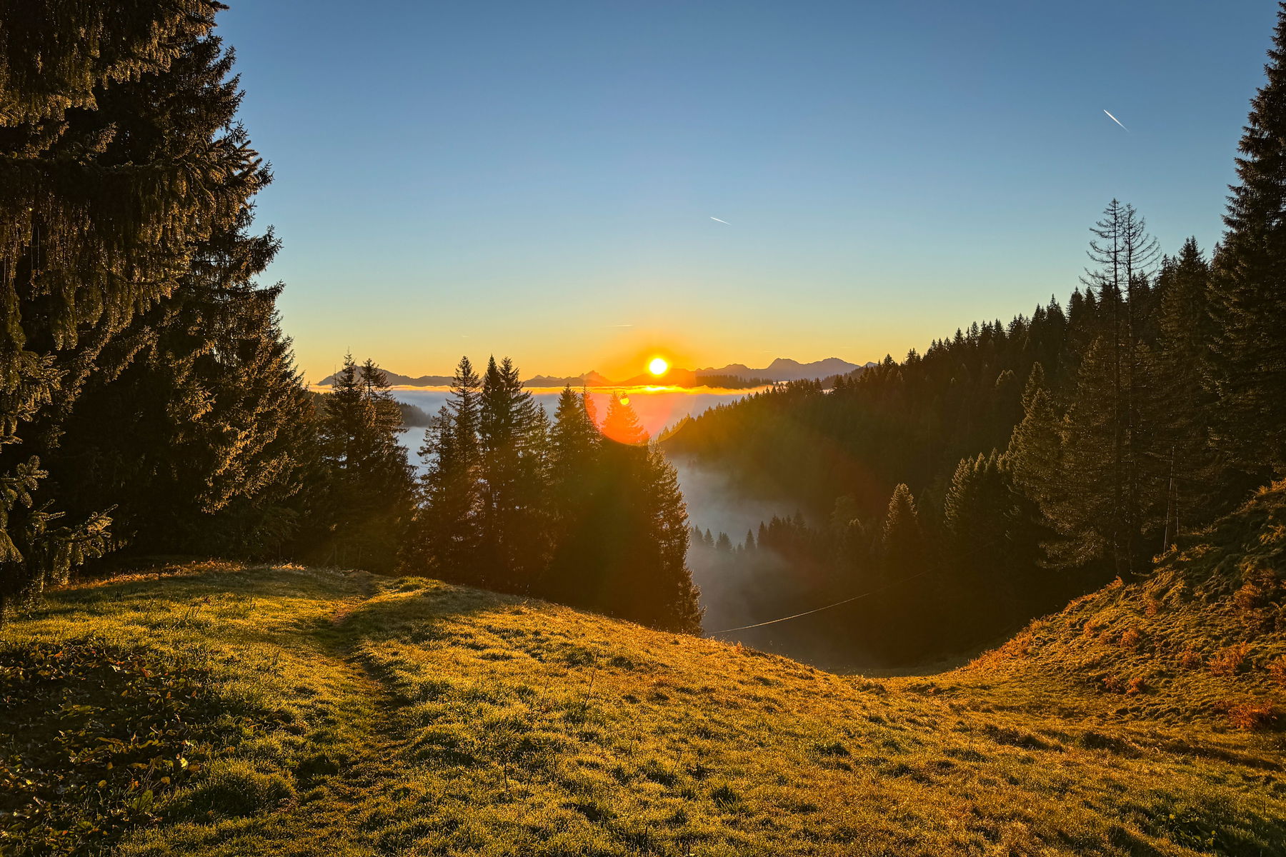Sonnenaufgang am Naturfreundehaus. Foto: Bernhard Walle
