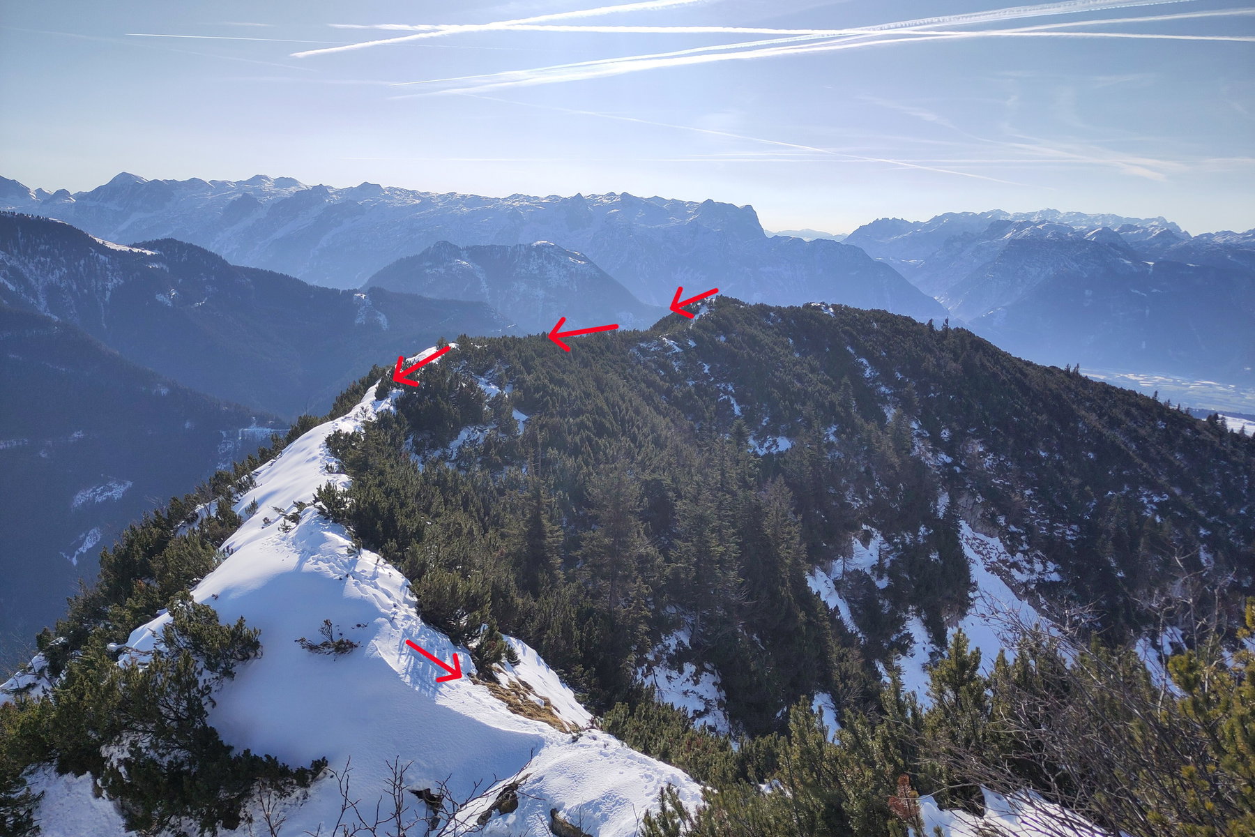Der Grat vom der Schlenkensteinalm zum Gipfelaufbau des Schmittensteins. Foto: Karl Plohovich